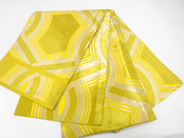  アンティーク　幾何学模様織り出し丸帯（材料）